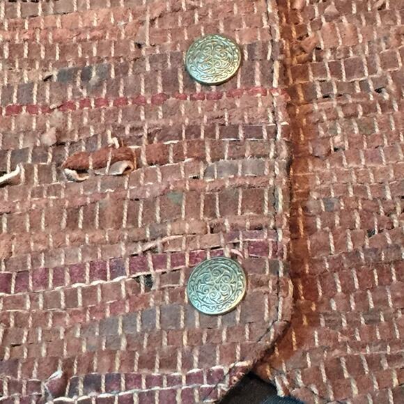 Katch Me Retro Biker NWT Cowboy Vintage Western Brown Suede Leather Vest L N - Picture 8 of 8